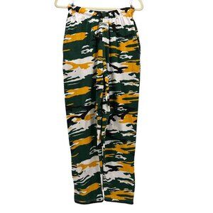 Vintage Zubaz Adult XS Pants Green Yellow White Black Zebra Camo Pattern